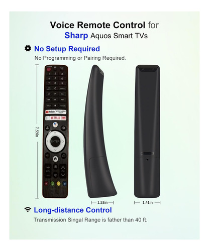 Control Remoto De Voz Jisowa Para Sharp 2t-c32be1t Aculo De