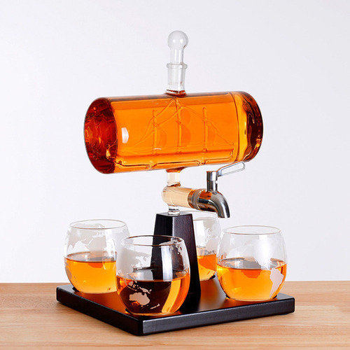 Juego De Decantador De Whisky Con 4 Vasos, Vasos, Botella De