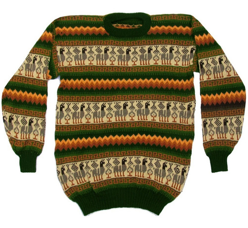 Sweater Chakana Con Llamas Artesanal En Mamakolla!