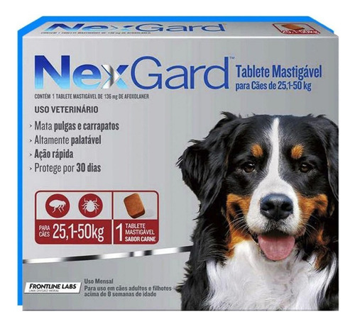 Remedio Pra Carrapato Nex Gard 25 A 50 Carrapato 1cp Resolve