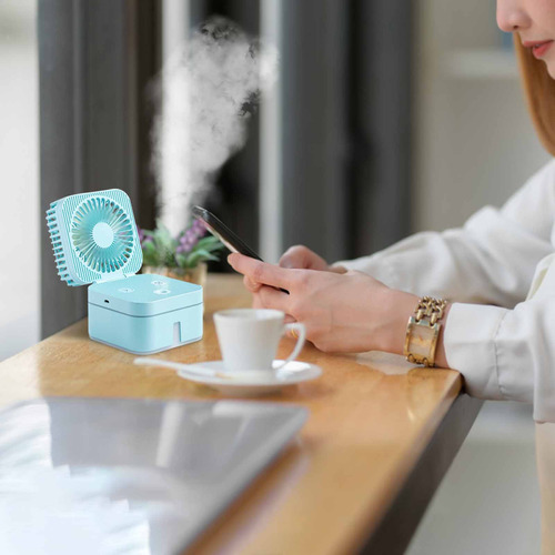 Humidificador R Fan Con Lámpara De Ambiente Portátil De Ofic