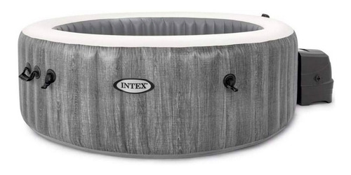 Imagen 4 de 10 de Spa Inflable New Burbuja Terapia Madera Redondo 196x71 Intex