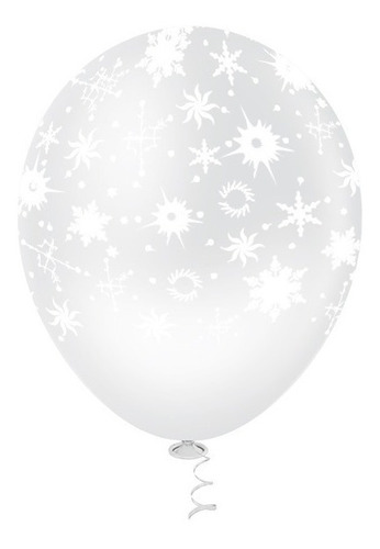 Balão Bexiga Flocos De Neve. Tam 10 - Pic-pic