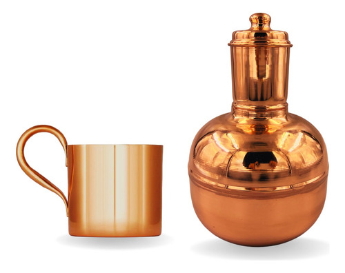 Kit Moringa Lisa 2 Litros E Caneca De Cobre 350 Ml