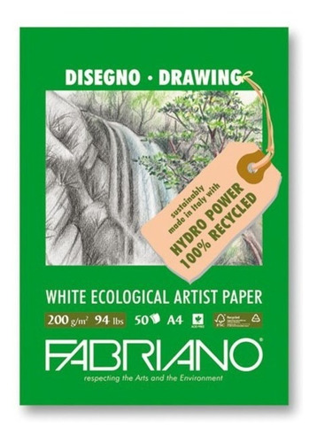 Block Fabriano Ecológico Para Dibujo 200gr A4 21x29.7 50hj