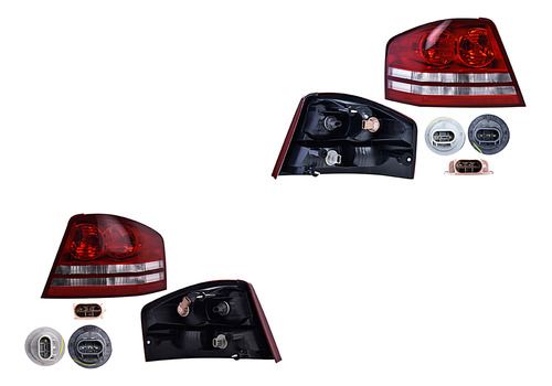 Par Juego Calaveras Dodge Avenger 2008 - 2011 Depo Qwe