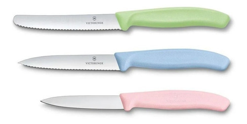 Cuchillos Victorinox Set 3 Pzas Multicolor 6.7116.34l3 Color Rosa/azul/verde