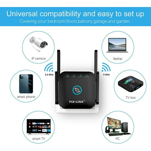 Repetidor 5g Doble Banda Ac1200 Pixlink