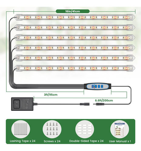 Grow Light Strip Kullsinss, 36 W, 360 Led, Espectro Completo