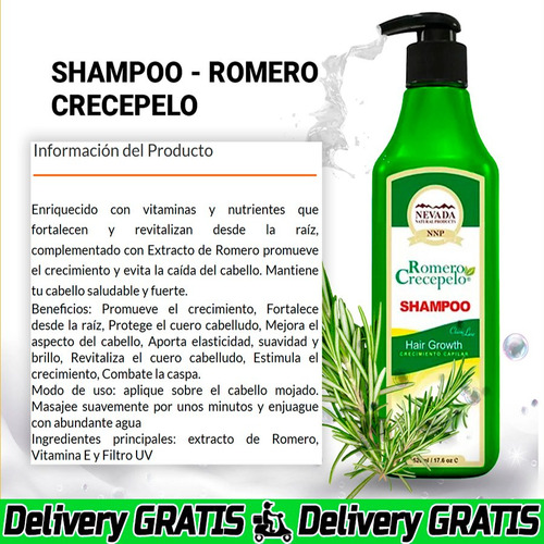Shampoo Romero Crecepelo Nevada X 520 Ml