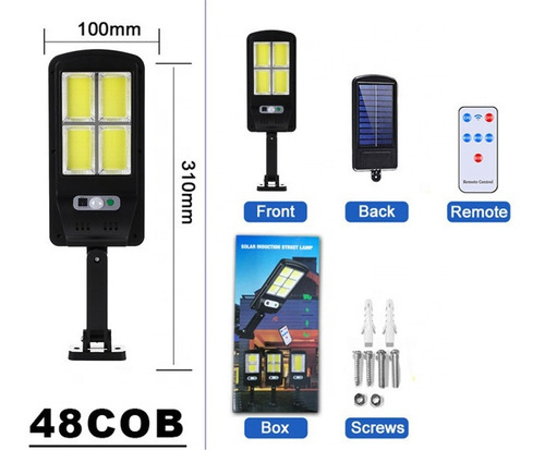 Reflector Lampara Solar Led Luz Exterior Jardin Potente D03