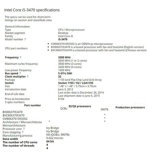 Imagem 4 de 4 de Processador Intel Core I5-3470 4 Núcleos Grafico Integrado