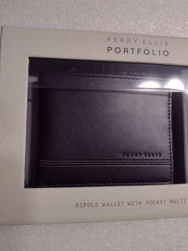 Cartera Perry Ellis Portfolio Leather Bifold Con Multi Tool