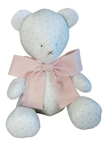Imagem 1 de 10 de Urso Ursinho De Pelúcia Veludo Triângulos Menta 30cm