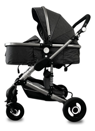 Carriola De Bebé Con Cunita Portabebe Bastón Cochecito 3 En1 Negro Negro