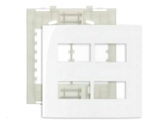 Placa 4x4 - 4 Modulo Separados C/ Suporte Sleek Margirius Cor Branco