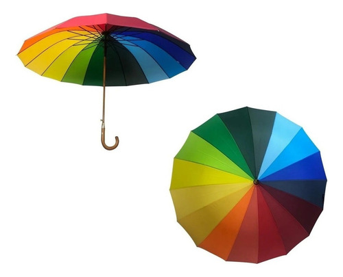 Guarda Chuva Grande Colorido Reforçado Resistente Arco Iris