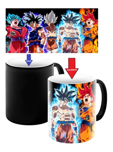 Taza Mágica Cerámica Dragon Ball Super - Gokus - Anime/comic