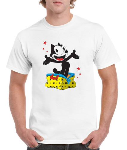 Playera Hombre Caricatura Gato Félix Tira Cómica 50s Retro