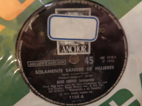 Alice Cooper Solamente Sangre De Mujeres Simple Promo E (Usado)