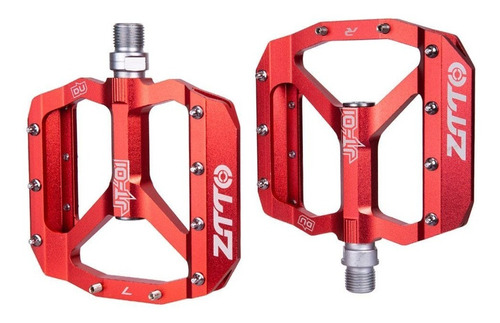 Pedal Ztto Plataforma Alumínio Bicicleta Mtb - Vermelho