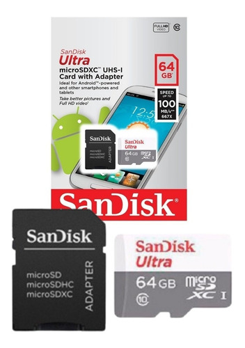 Tarjeta de memoria micro SD Sandisk de 64 GB para cámara de seguridad IP