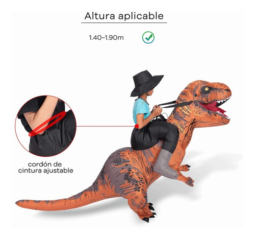 Disfraz Inflable De Dinosaurio Para Montar Para Adulto Y Niño | Meses sin  intereses