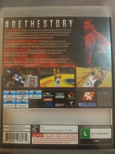 Nba 2k 16 Ps3 Mídia Física (Usado)