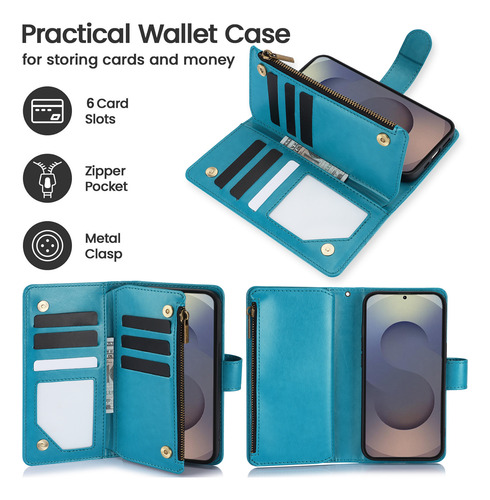 Funda Para Oppo A17 A18 A38 A3 A3 Pro A3x A57 A58 A59 A60 A77 A78 A80 Funda Tipo Cartera De Piel Sintética Con Ranuras Para Tarjetas Y Correa De Muñec