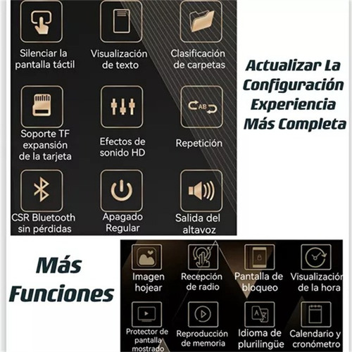 Mp4 Con Conexión Bluetooth 8gb Expandible Hasta 136gb Táctil