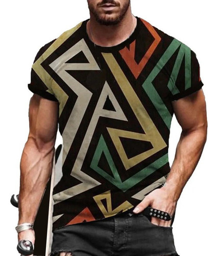 Nueva Camiseta Informal Con Estampado 3d For Hombre, Ropa C
