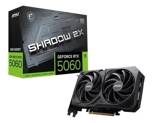 Placa de Vídeo MSI RTX 5060 8G Shadow 2X OC GDDR7 128 Bits