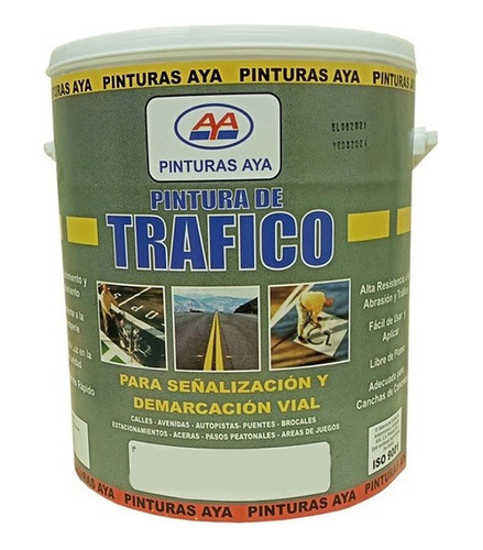 Pintura Señalamiento Trafico Acrilico Blanco Galon Aya