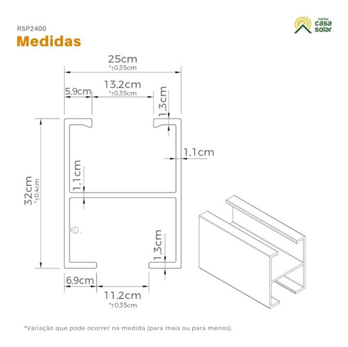 Kit 4 Perfis De Alumínio H 2400mm Para Telhado Pratic Lite -