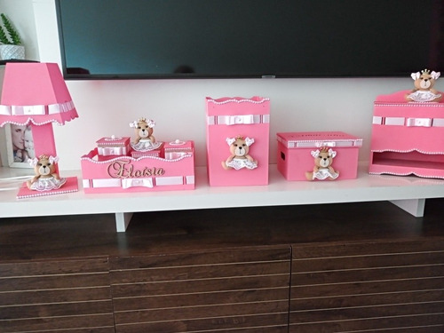 Imagem 1 de 5 de Kit Higiene Mdf Decorado Em Feltro
