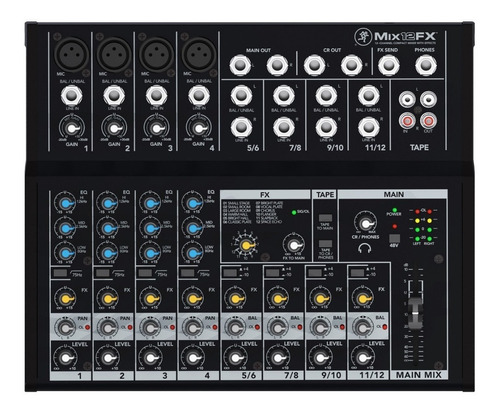 Mackie Mix12 Fx Mixer 12 Canales C/ Efectos 4 Mono 4 Estereo