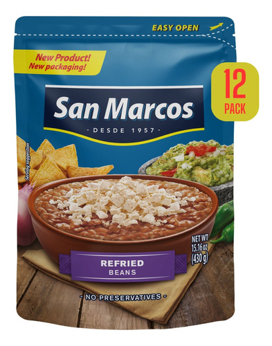 San Marcos Frijoles Pintos Refritos, 15.01 Oz (paquete De 12