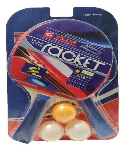 Set De Ping Pong 2 Paletas 3 Pelotas Welstar Racket El Pehue