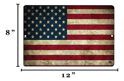 Usa American Flag Metal Tin Sign Wall Decor Man Cave Bar ...