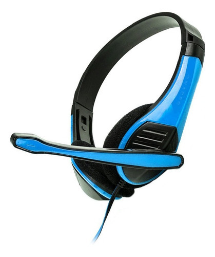 Audifonos Diadema Gamer Pc Laptop Headset Naceb Microfono 3.5mm Jack Color Azul