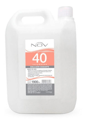 Agua Oxigenada Nov Emulsion Oxidante Crema 40 Vol X 1900 Ml