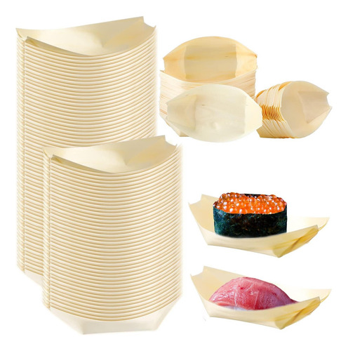 Platos De Bambú Newtay 100 Uds Ecológicos Y Resistentes