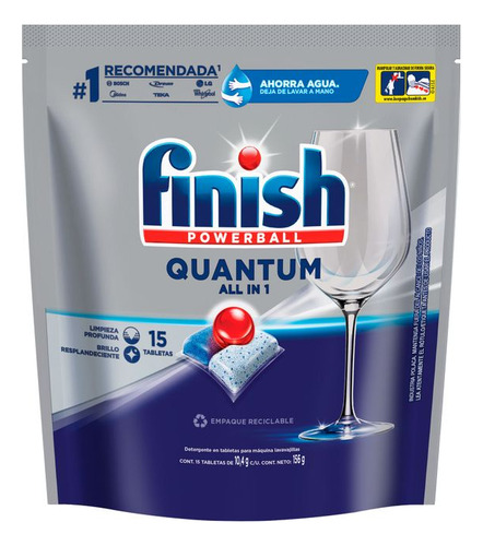 Finish Quantum Tabletas Para Lavavajillas X15 Unidades 