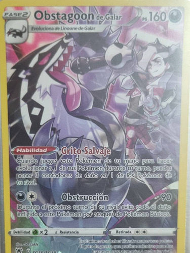 Carta Pokémon Original Obstagoon De Galar+10 Cartas Original