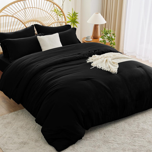 Juego De Edredón King Size Cosy Moment - Negro, Juego De 7