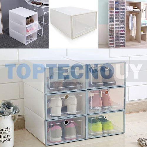 Imagen 3 de 6 de Caja Para Zapatos Zapatera Transparente Organizador Zapatero