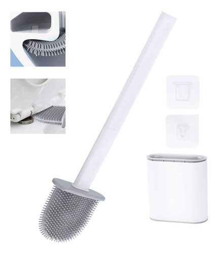 Toilet Brush Cepillo De Inodoro De Silicona, Suave Limpie
