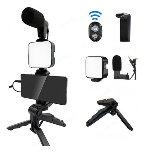 Kit De Gravação Para Smartphone Com Microfone, Led E Suporte