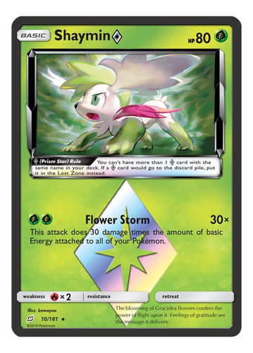 Cartas Pokemon Shaymin Prism Star 10/181 S&m Team Up Teu