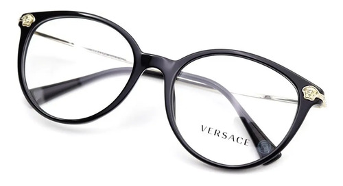 Armazón Versace Negro en Acetato para Mujer